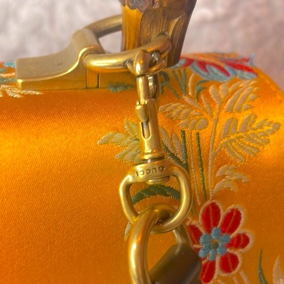 Gucci Satin Calfskin Bamboo Tokyo Jacquard Floral Dionysus Top Handle Bag Purse - Picture 8 of 17